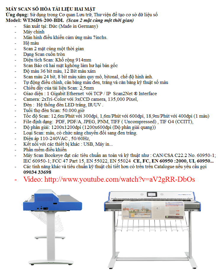 Máy scan số hóa tài liệu hai mặt